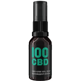 CBD-олія 10%, оральний спрей, 120 доз, 20 мл, 2000 мг CBD, у скляному флаконі, м'ята
