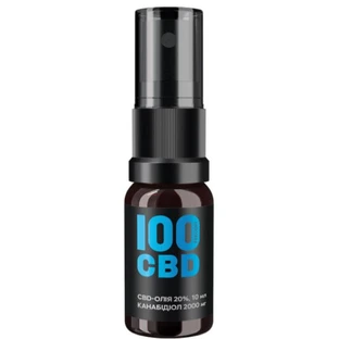 100 CBD-масло 20%, спрей оральный , 60 доз, 10 мл, 2000 мг CBD, в стеклянном флаконе, мандарин