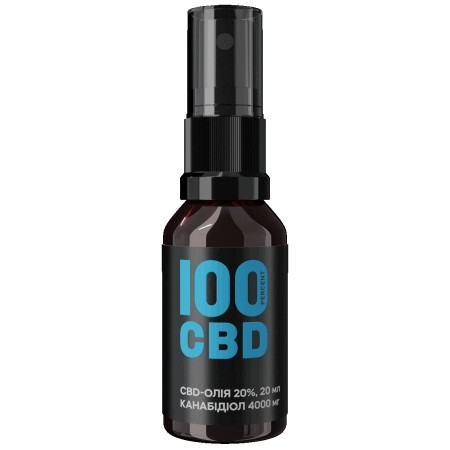 CBD-масло 20%, спрей оральный, 120 доз, 20 мл, 4000 мг CBD, в стеклянном флаконе, мандарин