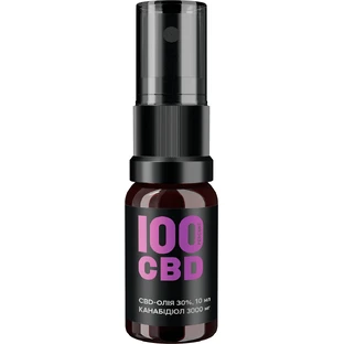 100 CBD-масло 30%, спрей оральный, 60 доз, 10 мл, 3000 мг CBD, в стеклянном флаконе