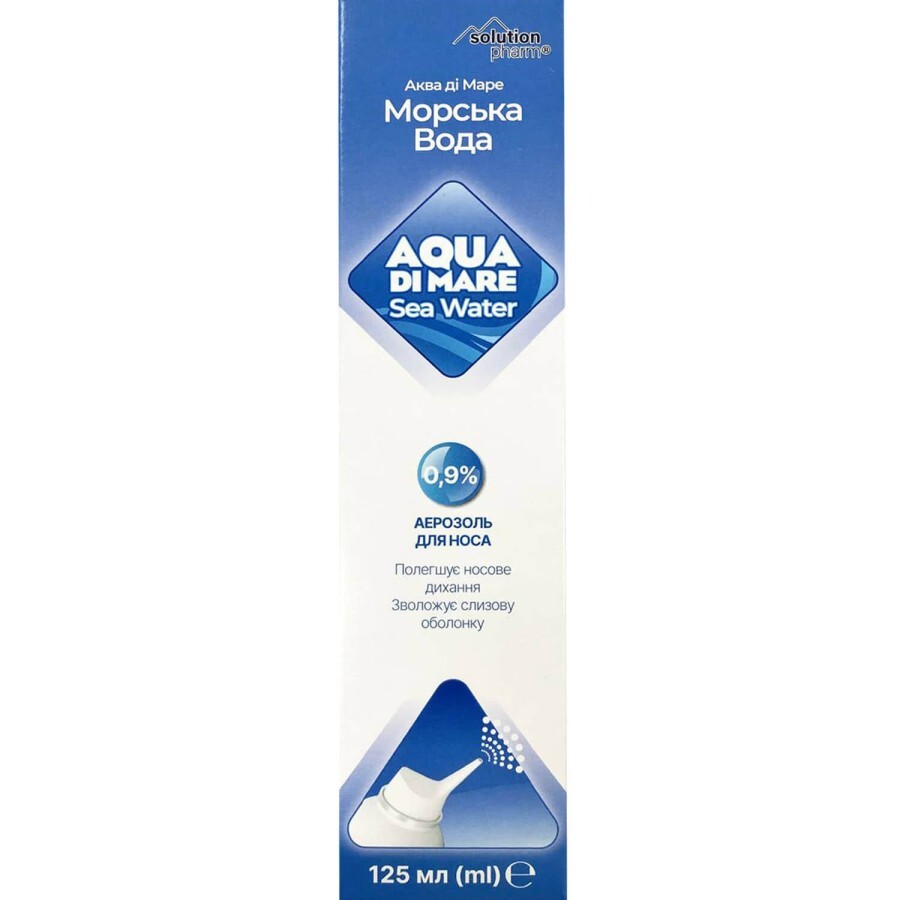 Аква Ди Маре морская вода аэрозоль раствор изотонический Solution Pharm 0,9 % флакон 125 мл : цены и характеристики