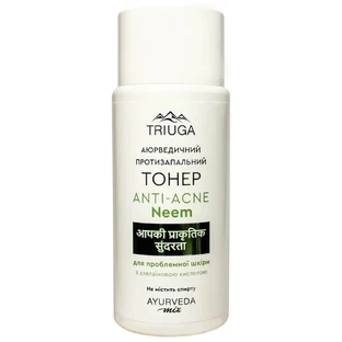 Тонер для обличчя Triuga Anti-Acne аюрведичний протизапальний для проблемної шкіри Neem 200 мл