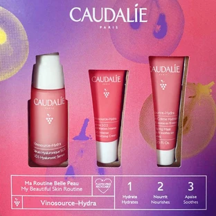 Набор Caudalie Vinosource Hydra Маска для глаз 15 мл + Крем для лица 15 мл + Сыворотка увлажняющая 30 мл