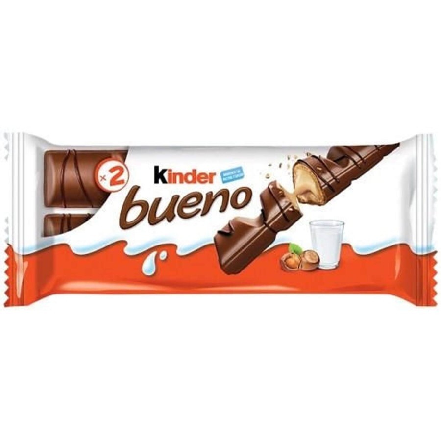 Вафлі вкриті молочним шоколадом KINDER (Кіндер) Bueno з молочно-горіховою начинкою, 43 г: ціни та характеристики