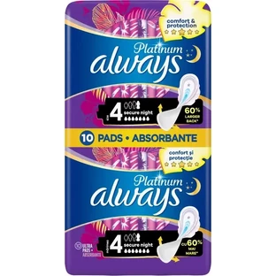 Гигиенические прокладки Always Platinum Secure Night (Размер 4), 10 шт