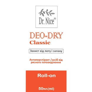 Дезодорант для тела Dr.Nice Deo-Dry Classic Roll-on от пота и запаха 50 мл 