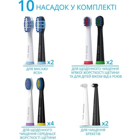 Набор электрических зубных щеток Pecham Black and White Travel Set PC-084: цены и характеристики
