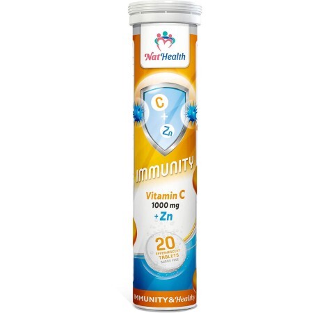 Вітамін С + Цінк NatHealth таблетки шипучі вітамінно-мінеральний комплекс упаковка 20 шт