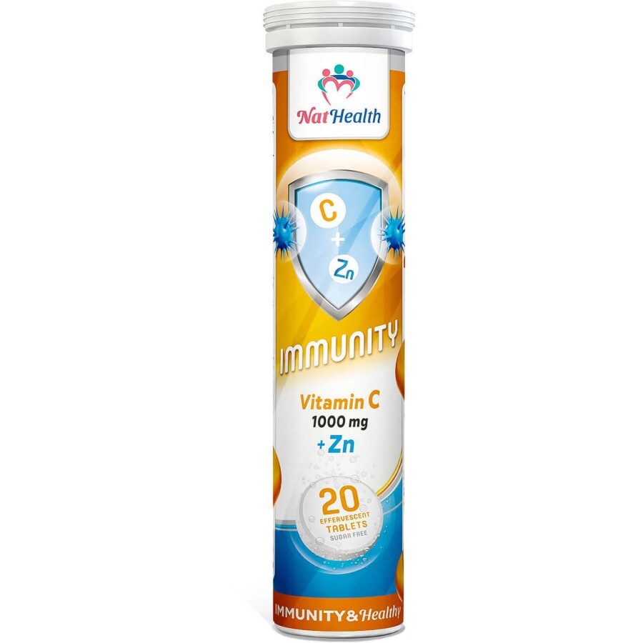 Вітамін С + Цінк NatHealth таблетки шипучі вітамінно-мінеральний комплекс упаковка 20 шт: ціни та характеристики