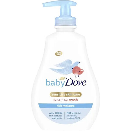 Гель для купания Dove Baby детский От макушки до пяточек Увлажнение без запаха 400 мл