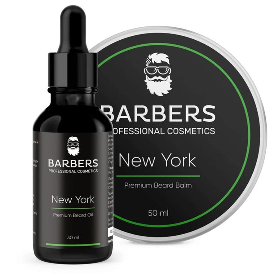 Набор для ухода за бородой BARBERS (Барберс) New York масло 30 мл + бальзам 50 мл: цены и характеристики