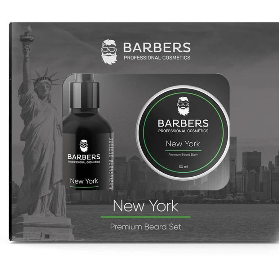 Набор для ухода за бородой BARBERS (Барберс) New York масло 30 мл + бальзам 50 мл: цены и характеристики