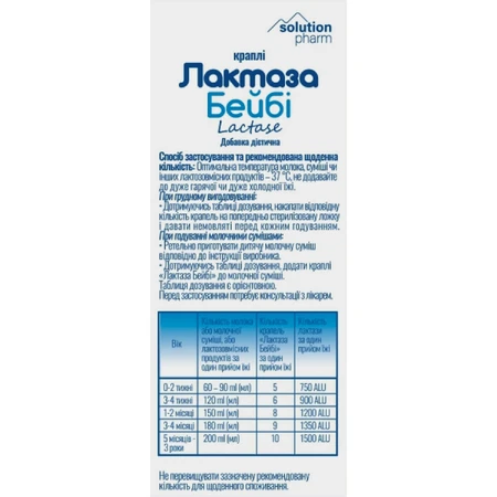 Лактаза Бейбі Solution Pharm 15 мл : ціни та характеристики