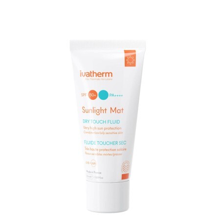 Крем для лица Ivatherm Sunlight солнцезащитный увлажняющий для жирной кожи матирующий dry touch флюид SPF 50+ 50 мл