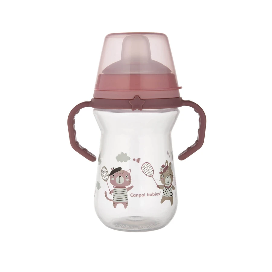 Кухоль Canpol 56/613_pin тренувальний з силіконовим носиком та ручками 250 мл: ціни та характеристики