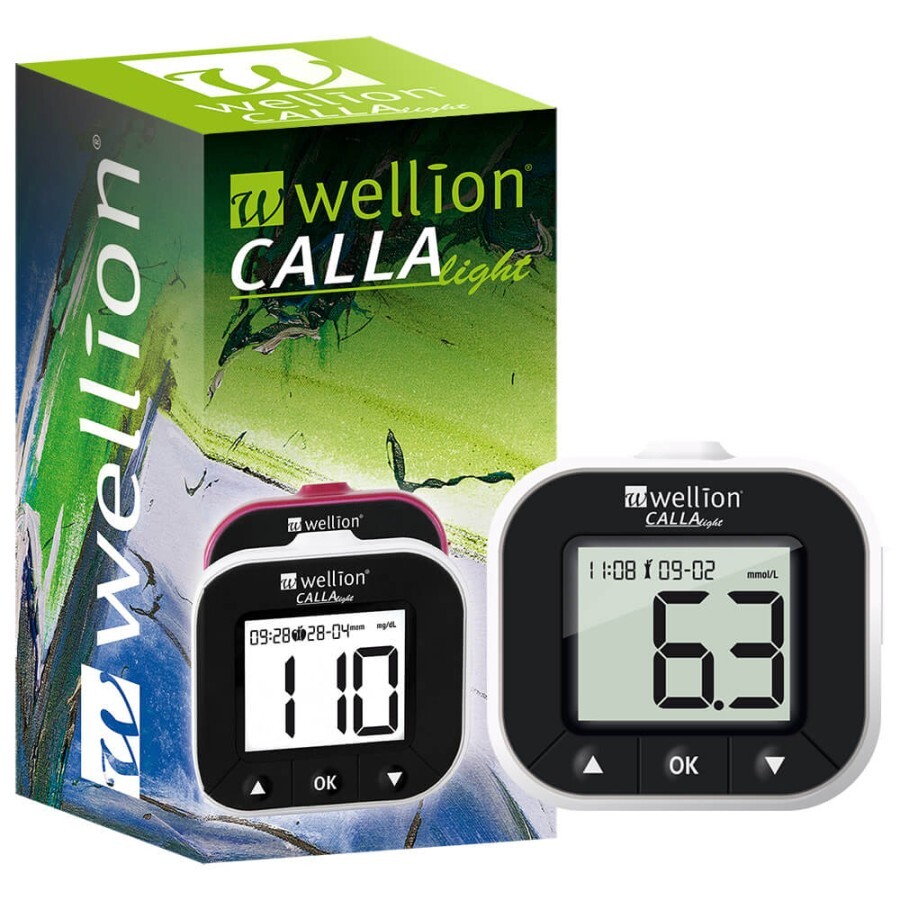 Набір для тестування рівня глюкози в крові Wellion CALLA Light ммоль, білий: ціни та характеристики