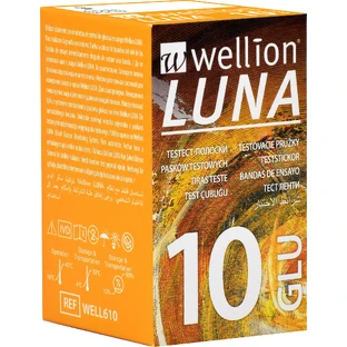 Тест смужки для тестування рівня глюкози в крові Wellion Luna, 10 штук