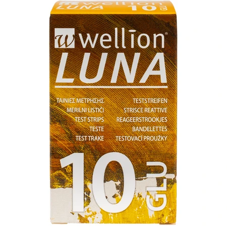 Тест полоски для тестирования уровня глюкозы в крови Wellion Luna, 10 штук: цены и характеристики