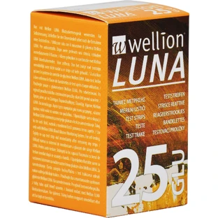 Тест полоски для тестирования уровня глюкозы в крови Wellion Luna, 25 штук