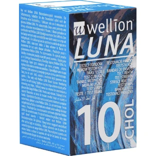 Тест-полоски для тестирования уровня холестерина в крови Wellion Luna, 10 штук