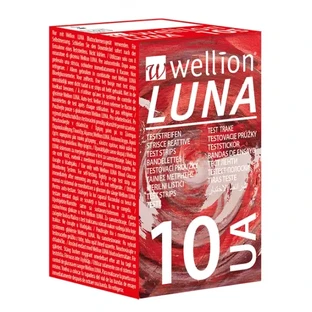 Тест смужки для тестування рівня сечової кислоти в крові Wellion Luna, 10 штук