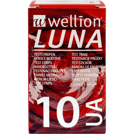 Тест полоски для тестирования уровня мочевой кислоты в крови Wellion Luna, 10 штук: цены и характеристики