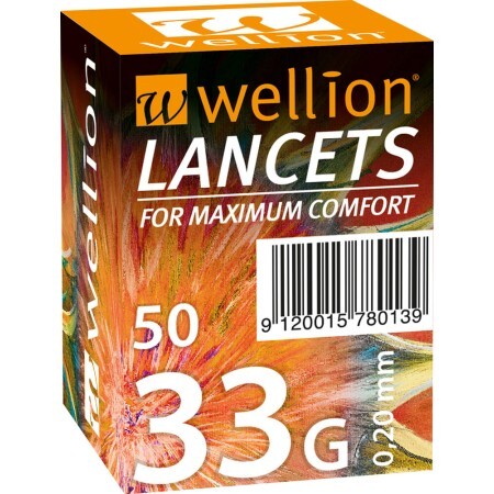 Ланцети Wellion 33G, 50 штук