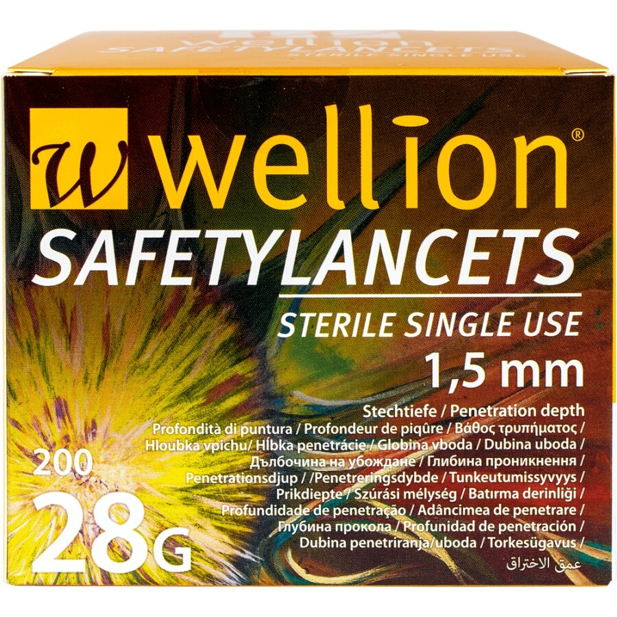 Безпечні ланцети Wellion Safety Lancets 28G, 200 штук: ціни та характеристики
