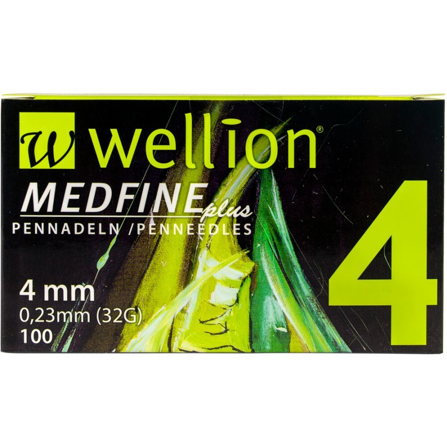 Иглы для инсулиновых шприц-ручек Wellion MEDFINE plus 0,23мм (32G) x 4мм, 100 шт.: цены и характеристики