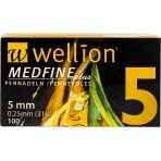 Голки для інсулінових шприц-ручок Wellion MEDFINE plus 0,25 мм (31G) x 5 мм, 100 шт.: ціни та характеристики