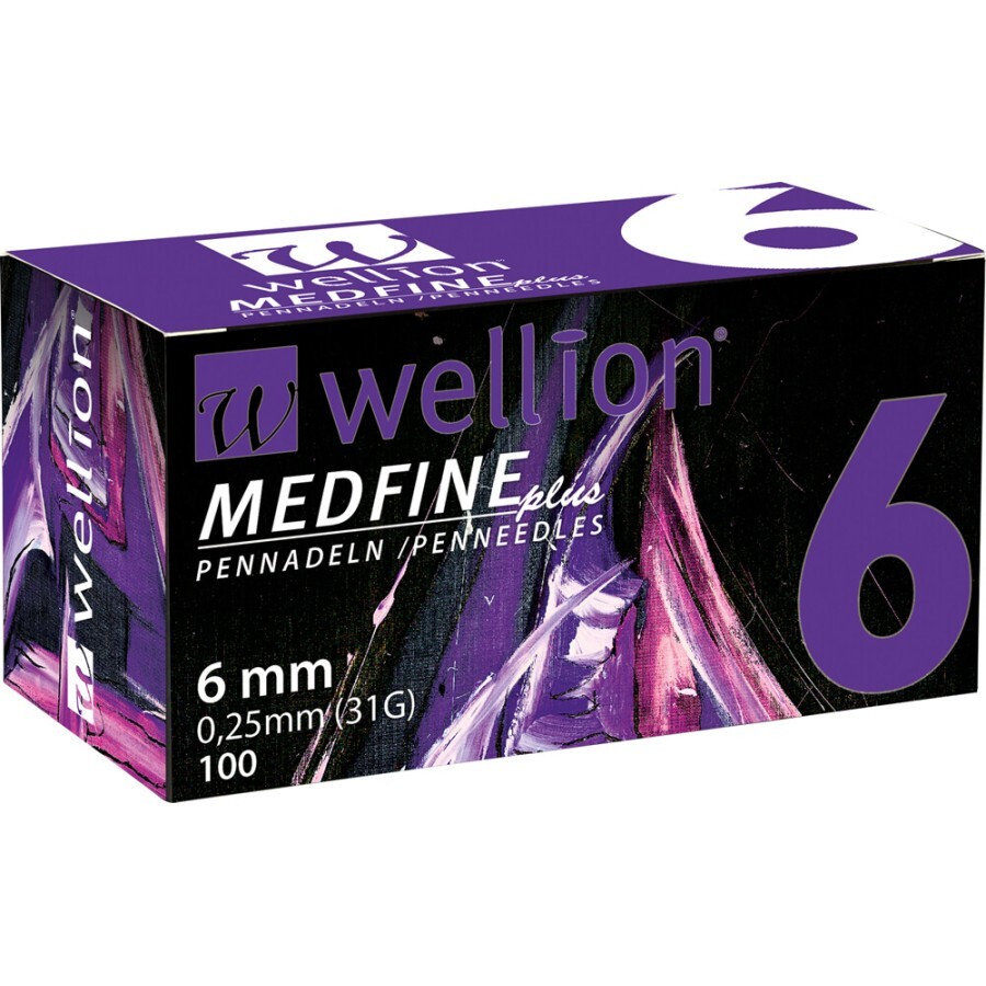 Голки для інсулінових шприц-ручок Wellion MEDFINE plus 0,25 мм (31G) x 6 мм, 100 шт.: ціни та характеристики