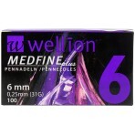 Иглы для инсулиновых шприц-ручек Wellion MEDFINE plus 0,25мм (31G) x 6мм, 100 шт.: цены и характеристики