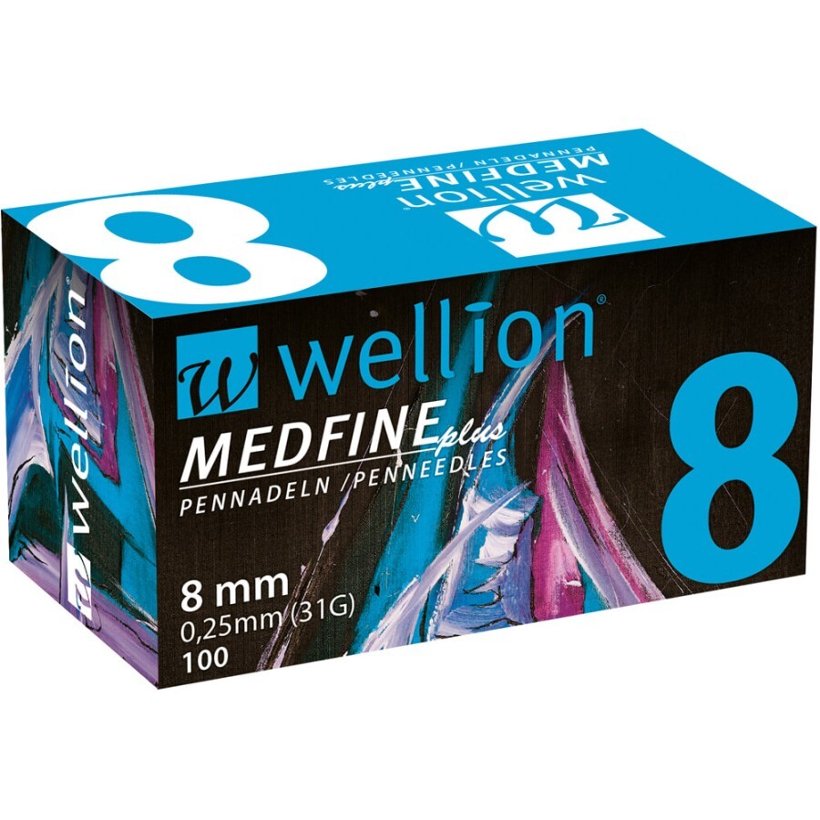 Иглы для инсулиновых шприц-ручек Wellion MEDFINE plus 0,25 мм (31G) x 8 мм, 100 шт.: цены и характеристики