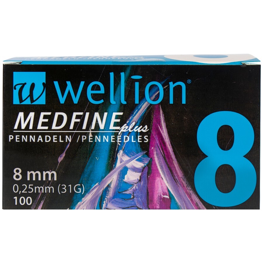 Иглы для инсулиновых шприц-ручек Wellion MEDFINE plus 0,25 мм (31G) x 8 мм, 100 шт.: цены и характеристики