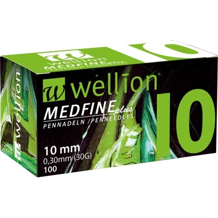 Иглы для инсулиновых шприц-ручек Wellion MEDFINE plus 0,30 мм (30G) x 10 мм, 100 шт.