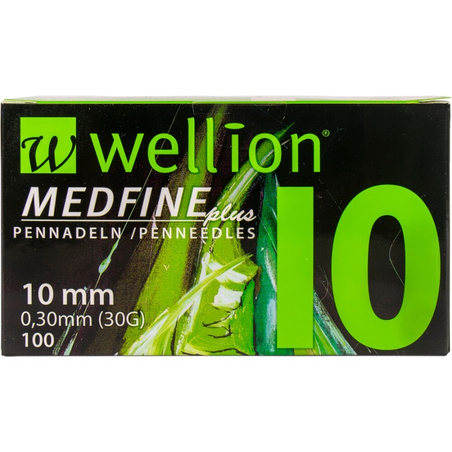 Иглы для инсулиновых шприц-ручек Wellion MEDFINE plus 0,30 мм (30G) x 10 мм, 100 шт.: цены и характеристики