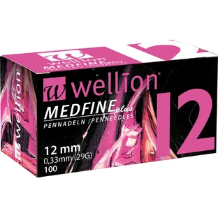 Голки для інсулінових шприц-ручок Wellion MEDFINE plus 0,33 мм (29G) x 12 мм, 100 шт. 