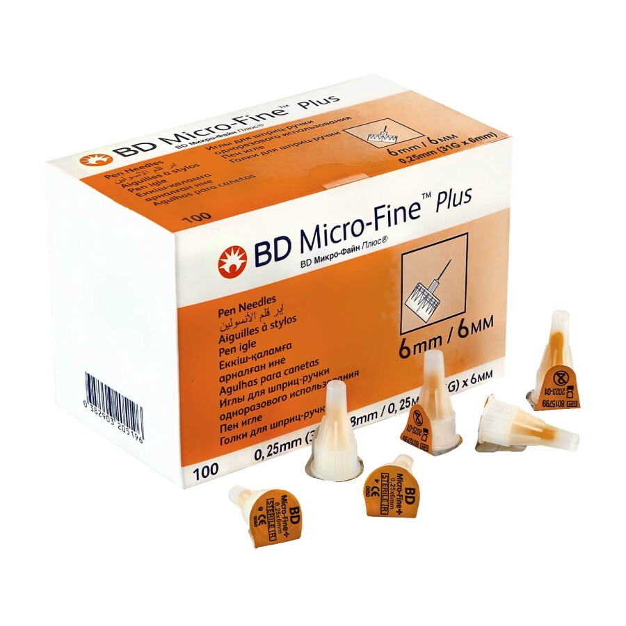 Голка для шприц-ручки BD Micro-Fine Plus 31G 0,25 х 6 мм №100: ціни та характеристики