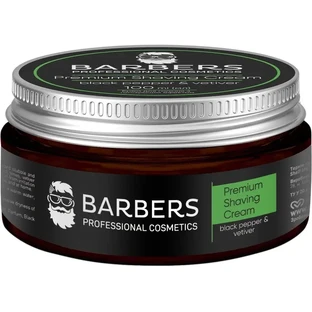 Крем для гоління Barbers Black Pepper-Vetiver з тонізуючим ефектом, 100 мл