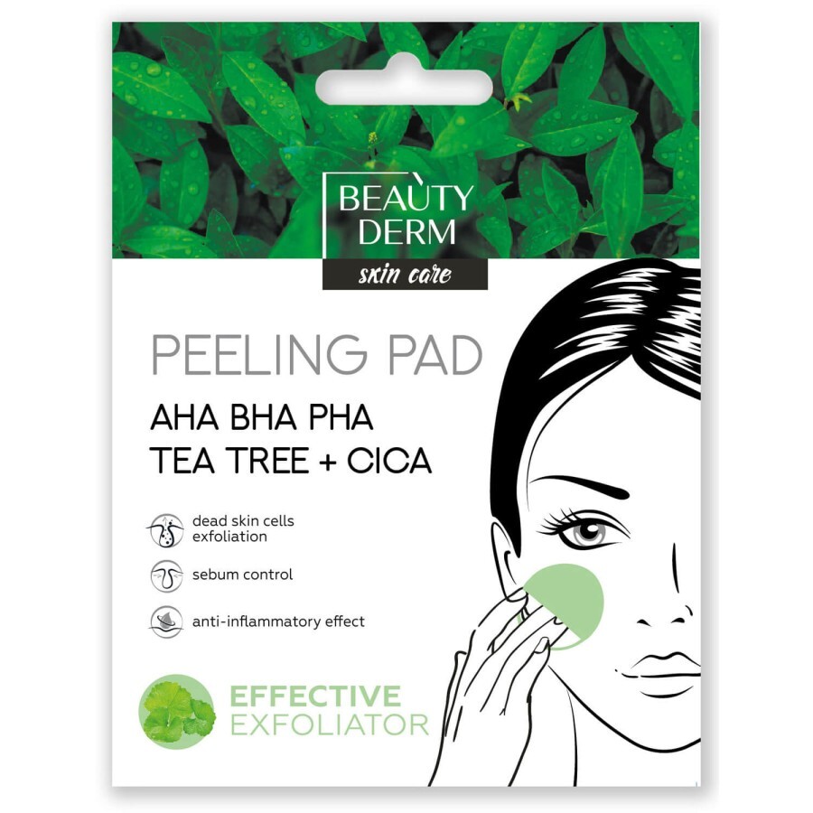 Пілінг-пад для обличчя Beauty Derm з СІСА, чайним деревом и АНА-, ВНА-, РНА-кислотами 1 шт: ціни та характеристики