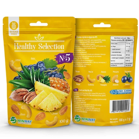 Суміш горіхів та фруктів Winway (Вінвей) без цукру Healthy Selection №5, 100 г: ціни та характеристики