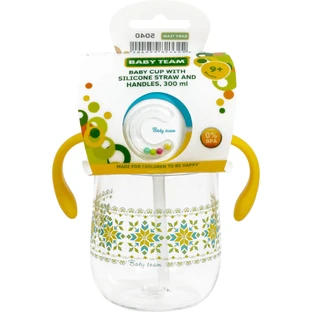 Поїльник дитячий Baby Team 5040 з силіконовою трубочкою та ручками з 9 місяців 300 мл