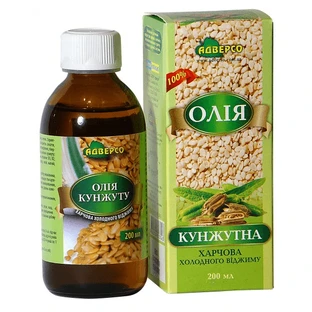 Олія натуральна рослинна Адверсо Кунжутна харчова, холодного віджиму, 200 мл