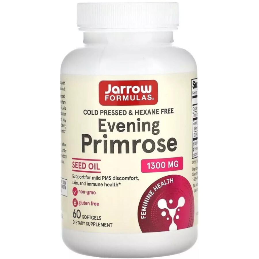 Примула вечірня, 1300 мг, Evening Primrose, Jarrow Formulas, 60 желатинових капсул: ціни та характеристики