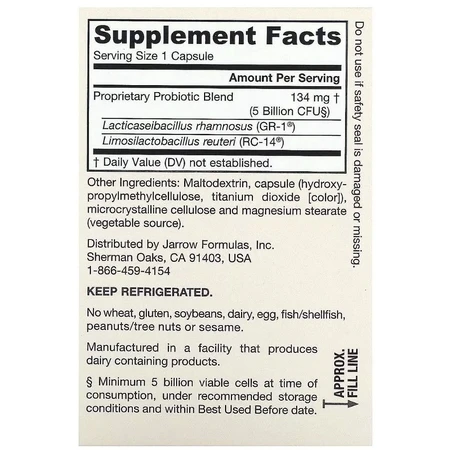 Пробіотики Для Жінок, Жіночий дофілус, 5 млрд КУО, Women's Fem Dophilus, Jarrow Formulas, 30 вегетаріанських капсул: ціни та характеристики