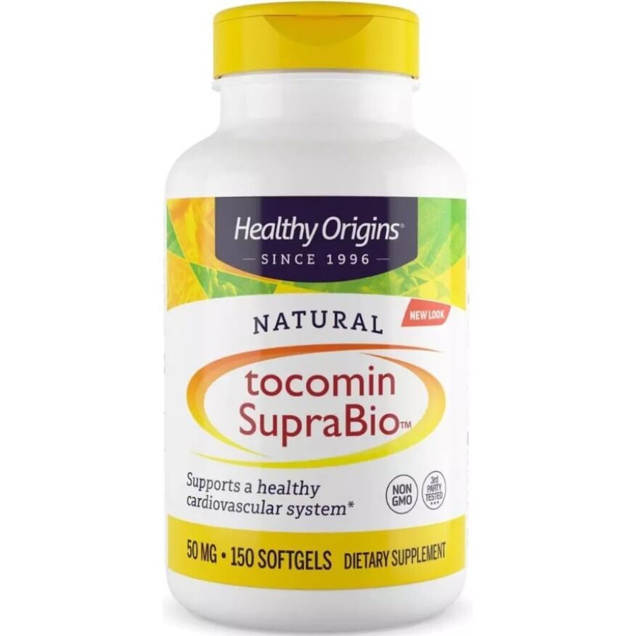Комплекс токотрієнолів, Токомін, 50 мг, Tocomin SupraBio, Healthy Origins, 150 желатинових капсул: ціни та характеристики