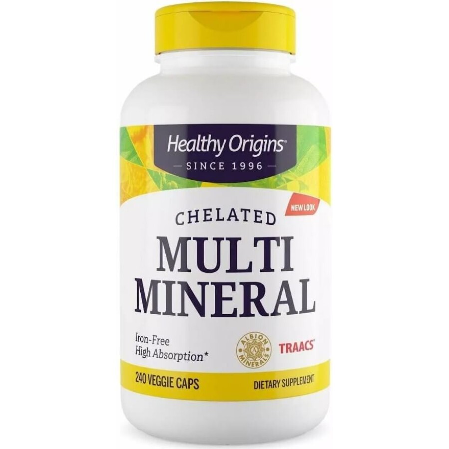Хелатные Мультиминералы без железа, Chelated Multi Mineral, Iron Free, Healthy Origins, 240 вегетарианских капсул: цены и характеристики