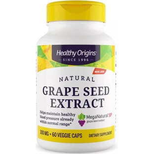 Екстракт виноградних кісточок, 300 мг, MegaNatural-BP Grape Seed Extract, Healthy Origins, 60 вегетаріанських капсул