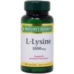 L-Лизин, 1000 мг, L-Lysine, Nature's Bounty, 60 каплет: цены и характеристики