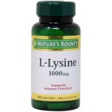 L-Лізін, 1000 мг, L-Lysine, Nature's Bounty, 60 каплет